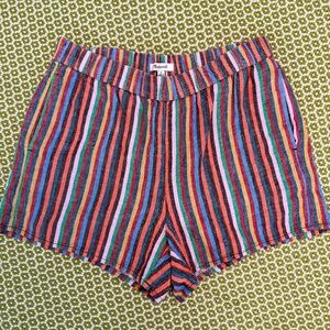 Madewell Striped Linen Shorts Size Medium